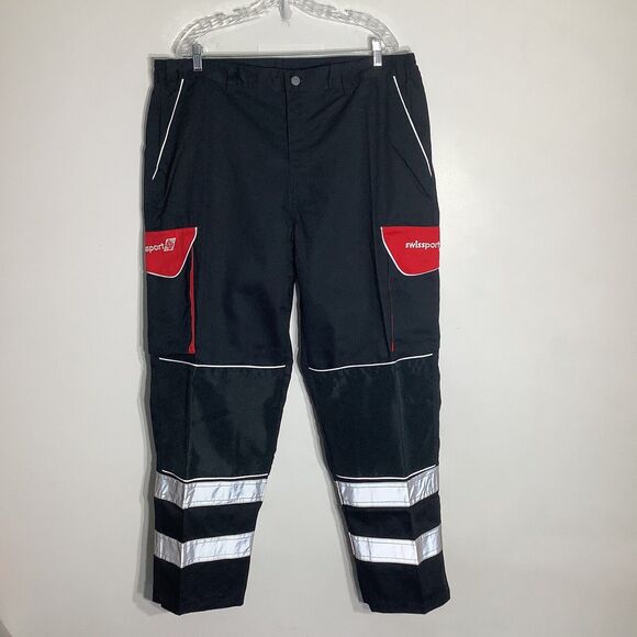Swissport Mens Reflective Cargo‎ Trousers Navy Size 42 (Actual 40 x 31.5) NWT - Picture 1 of 14